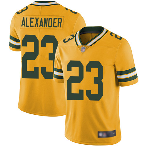 Green Bay Packers Limited Gold Men #23 Alexander Jaire Jersey Nike NFL Rush Vapor Untouchable